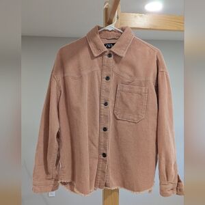 Zara Pink Corduroy Shirt Size S